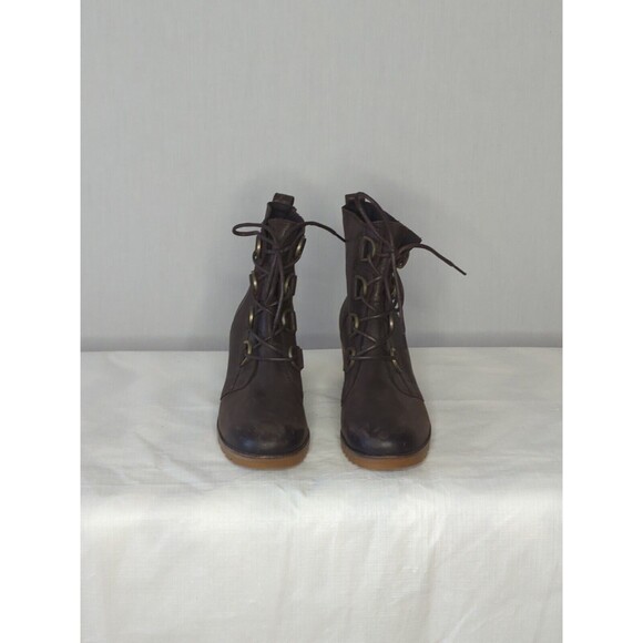 NWOT Sorel Cate the Great 9.5 Size Women's Bootie Brown Combat Boots Ankle Lace - Picture 3 of 10